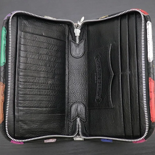 クロムハーツ セメタリークロス オーガナイザー ラウンドファスナー トラベルケース キルト マルチカラー ch251142