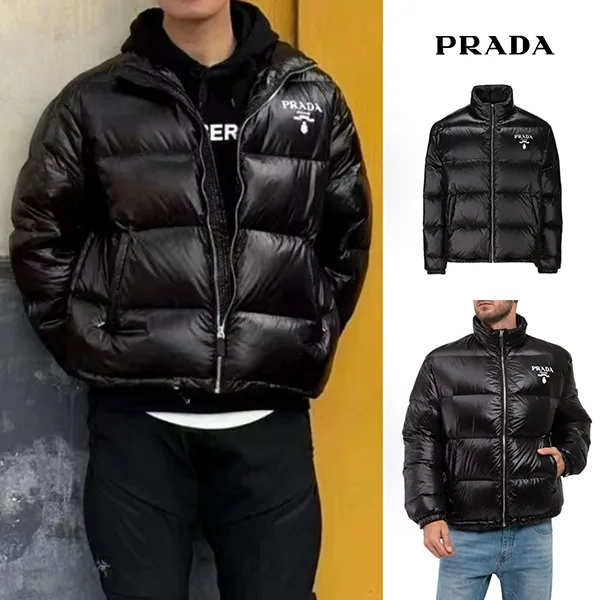 【セレブ多数愛用】【プラダ】クロップド丈 Re-Nylon ダウンコート◆SGC089-11a9