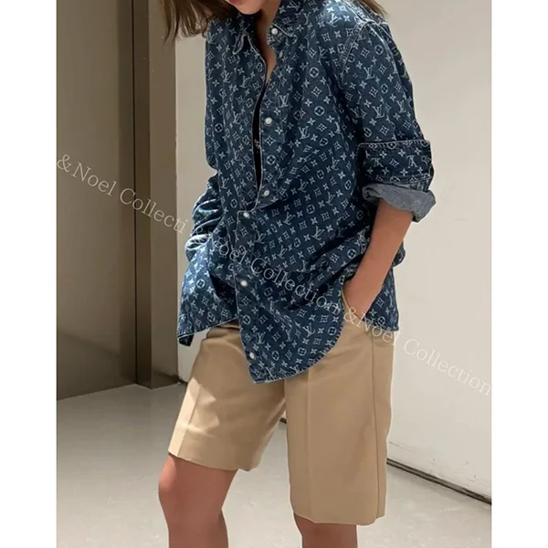 【1枚でサマになる】ルイヴィトン モノグラム デニムシャツ 1AI192