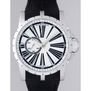 ロジェデュブイ ロジェデュブイ エクスカリバー EX45 77 90 00/01R00/B SS/ブラック皮 世界限定888本 ホワイト