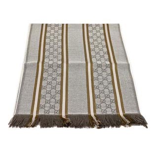 グッチ マフラー ライトブラウン×ブラウン×ベージュ 全面ロゴ 268941 4G704 9764