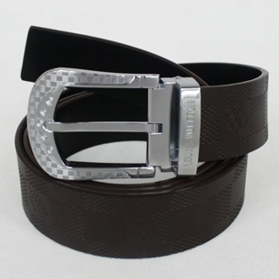 ルイヴィトン ベルトLB076ダミエ.グラフィット ブラック 牛革 シルバー金具